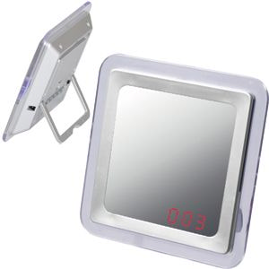 картинка Часы-зеркало с датчиком звука и будильником "ОТРАЖЕНИЕ", 13 х 13 х 2,2 см; пластик; тампопечать от магазина