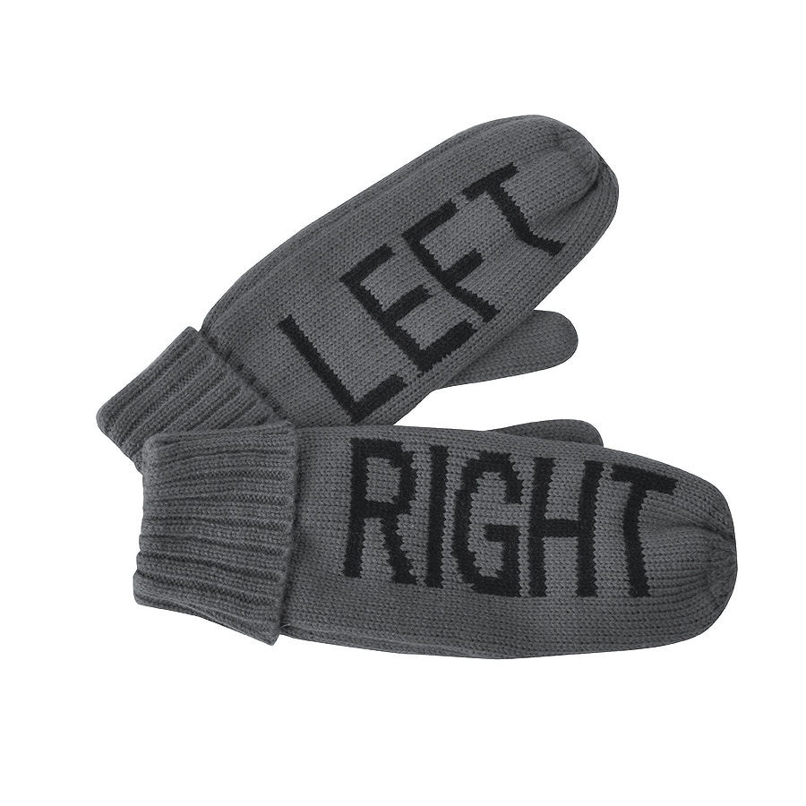 картинка Варежки "LEFT&RIGHT",  серый, L, акрил/флис внутри,  шеврон от магазина