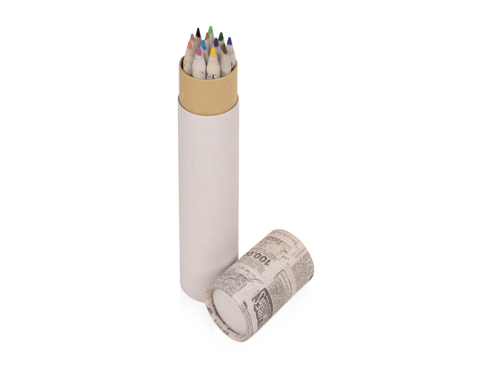 картинка Набор цветных карандашей из газетной бумаги в тубе News от магазина