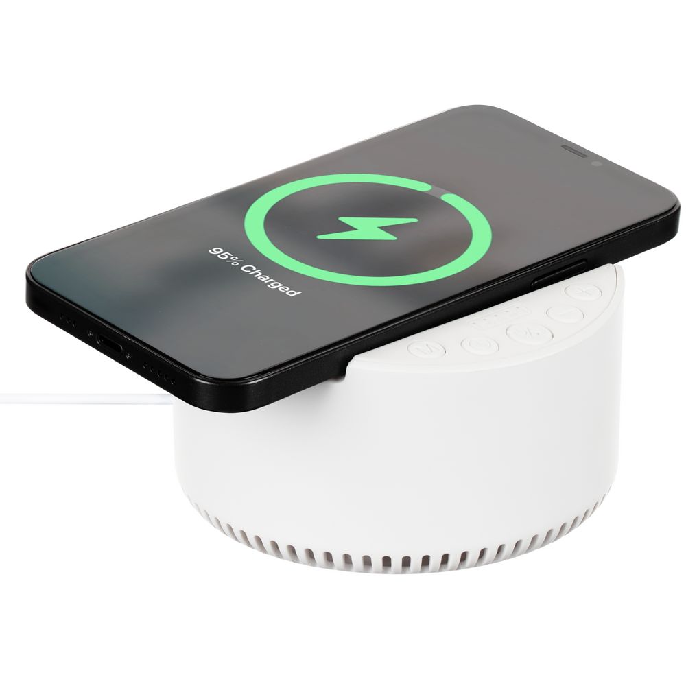 картинка Bluetooth-колонка с беспроводной зарядкой relaxTime, белая от магазина