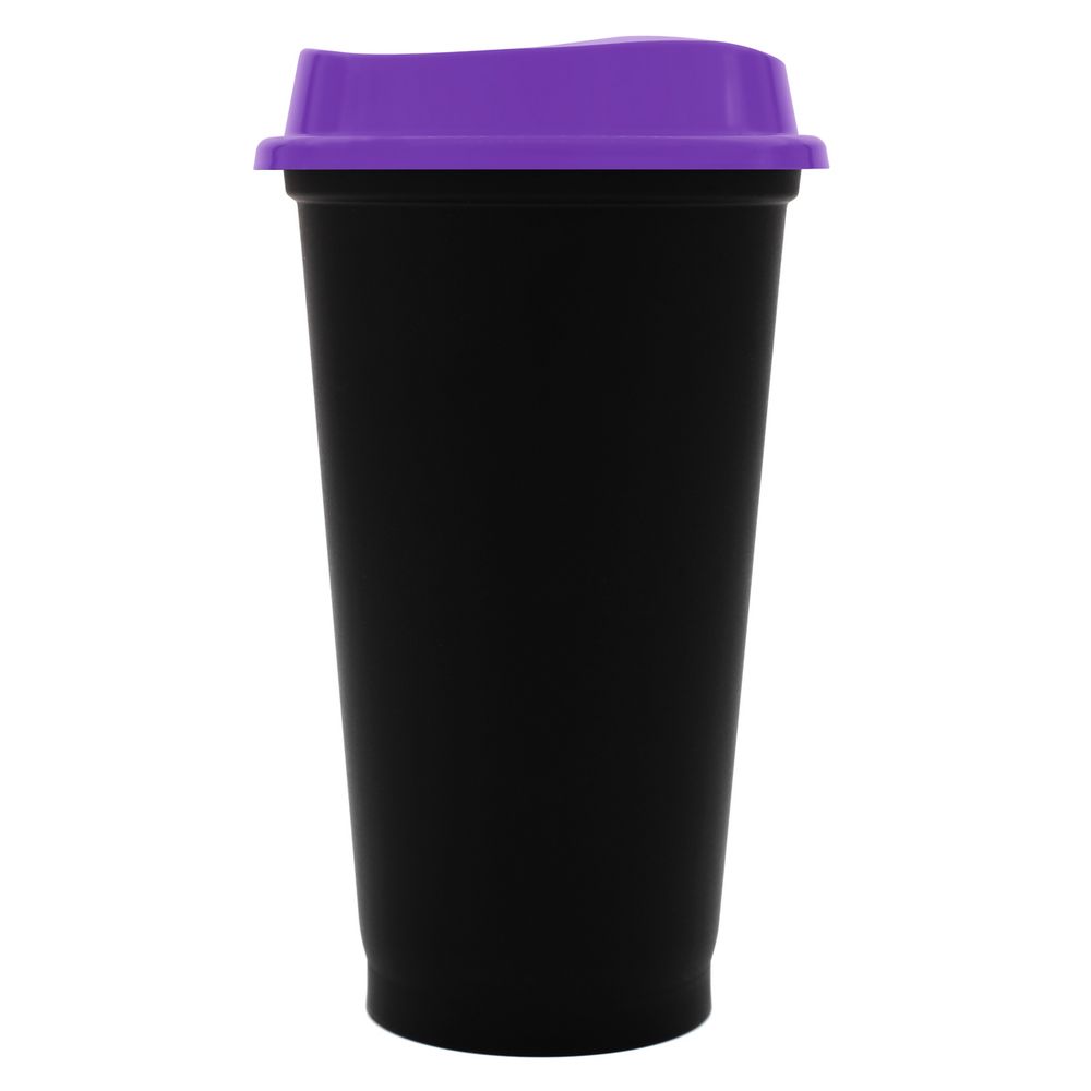 картинка Стакан с крышкой Color Cap Black, черный с фиолетовым от магазина