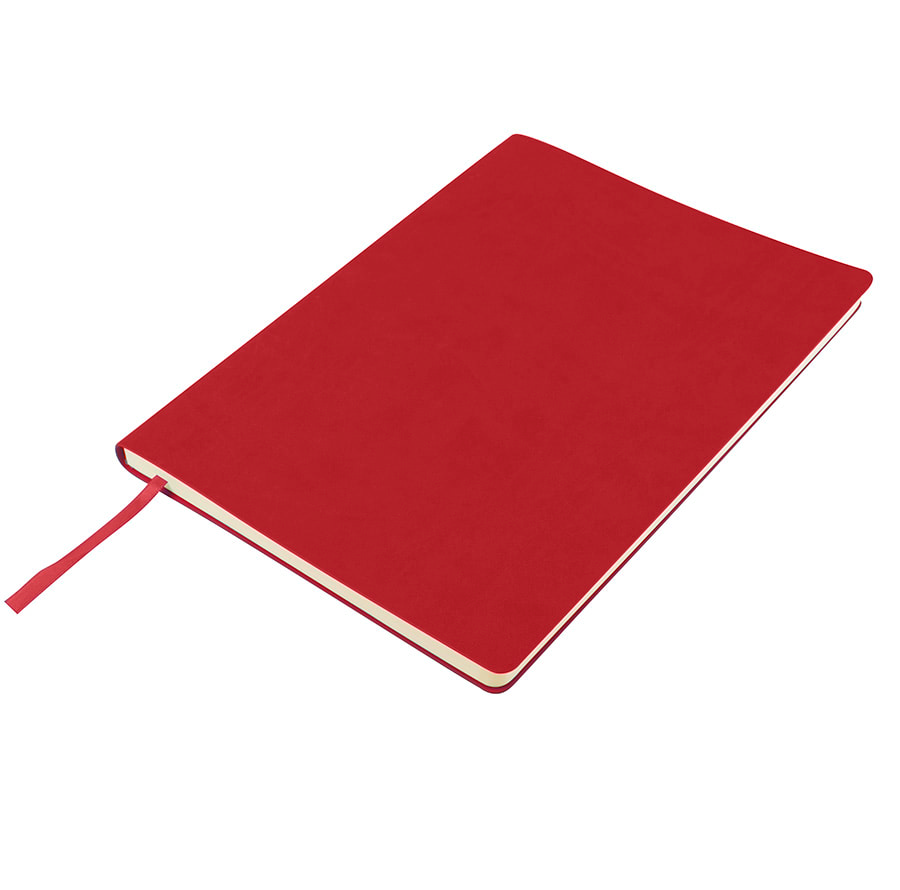 картинка Бизнес-блокнот "Biggy", B5 формат, красный, серый форзац, мягкая обложка, в клетку от магазина