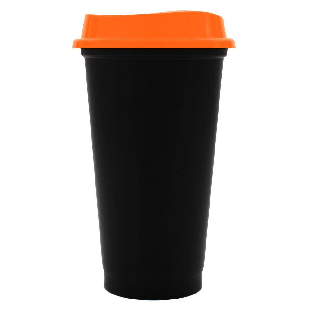 картинка Стакан с крышкой Color Cap Black, черный с оранжевым от магазина