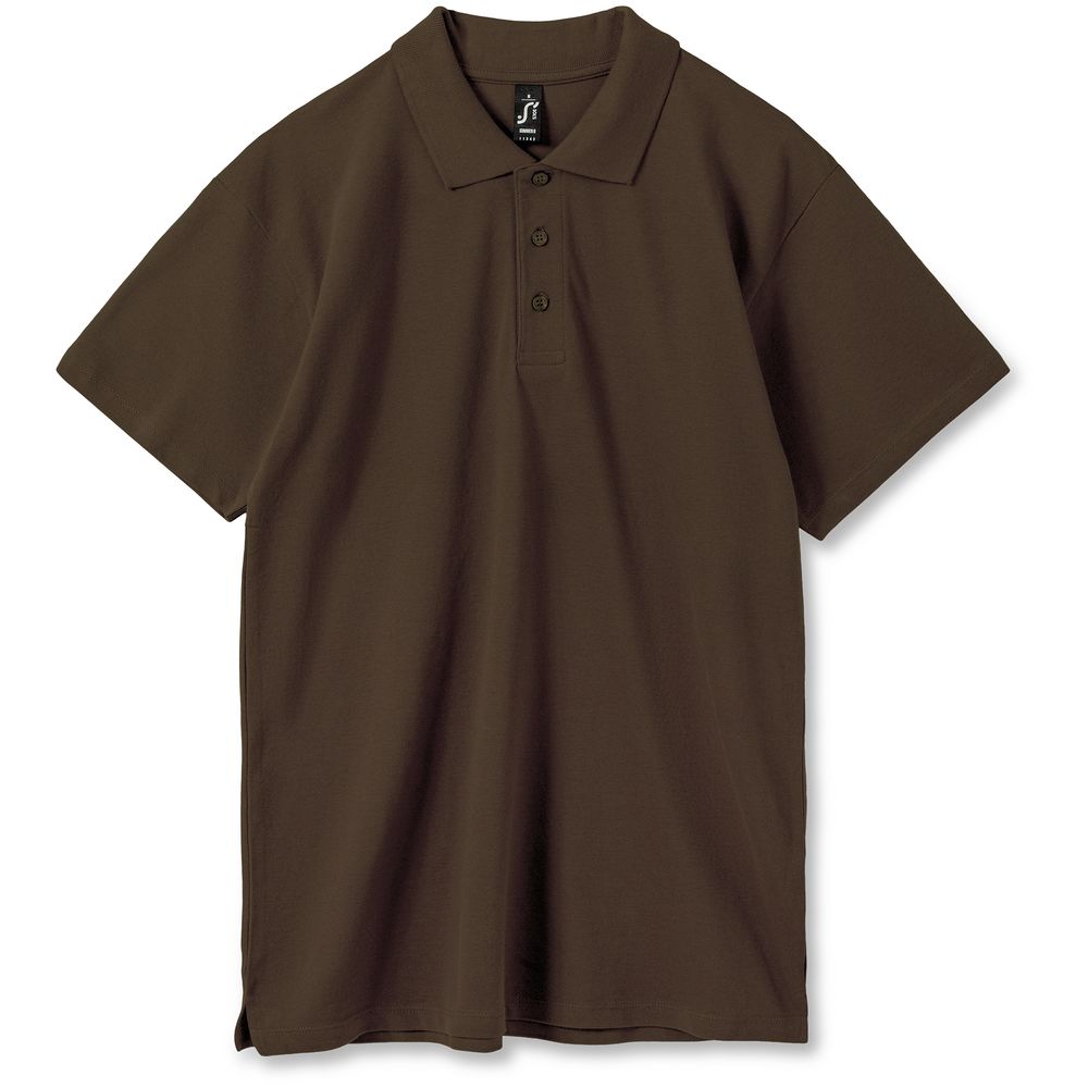 картинка Рубашка поло мужская Summer 170, темно-коричневая (шоколад) от магазина