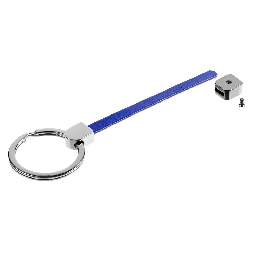 картинка Элемент брелка-конструктора «Хлястик с кольцом и зажимом», синий от магазина