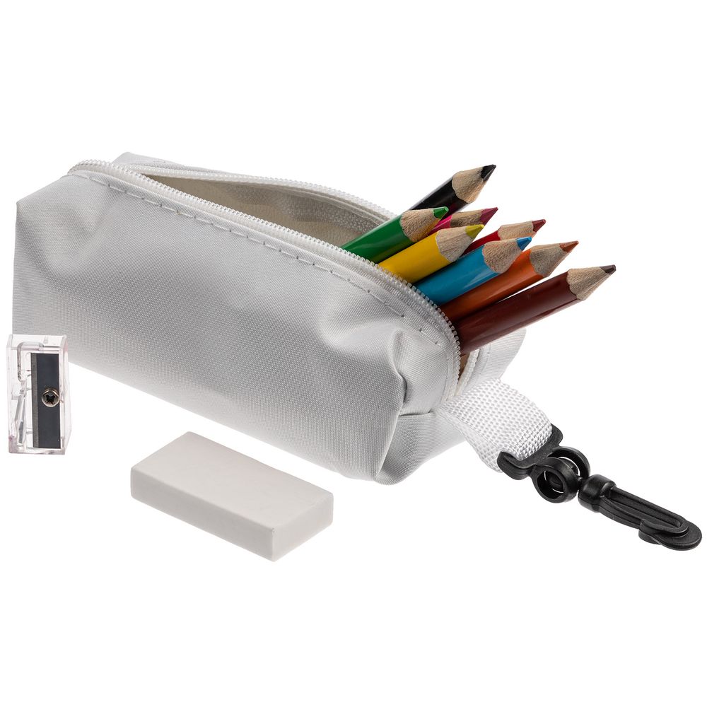 картинка Набор Hobby с цветными карандашами, ластиком и точилкой, белый от магазина