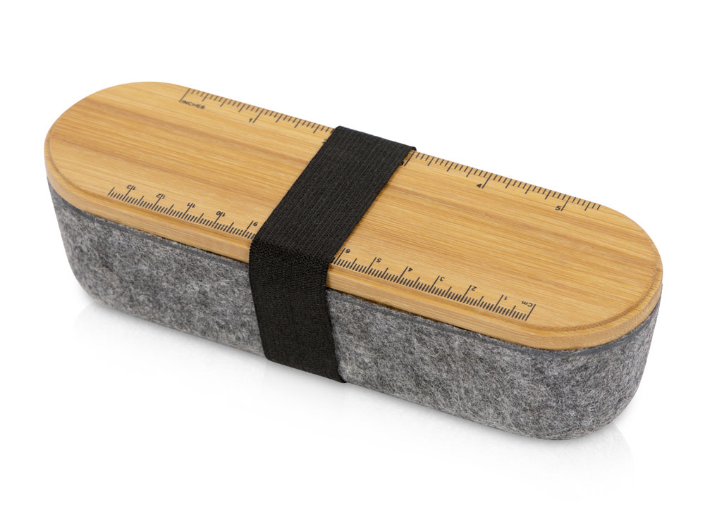 картинка Пенал с линейкой и подставкой для телефона из бамбука Haruki от магазина