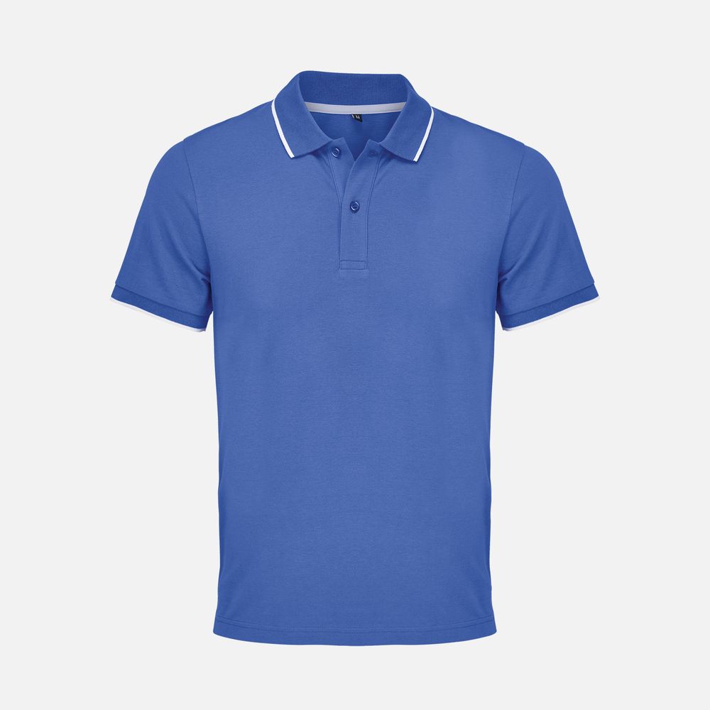 картинка Рубашка поло унисекс Palermo, ярко-синяя с белым от магазина