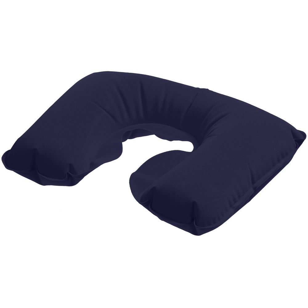 картинка Надувная подушка под шею в чехле Sleep, темно-синяя от магазина