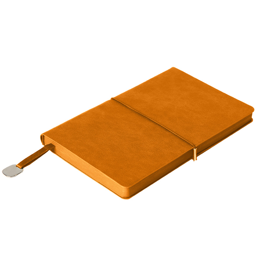 картинка Ежедневник недатированный Fusion, А5, оранжевый, кремовый блок, оранжевый срез от магазина