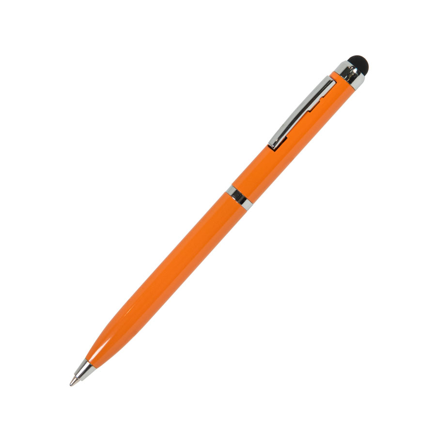 картинка CLICKER TOUCH, ручка шариковая со стилусом для сенсорных экранов, оранжевый/хром, металл от магазина