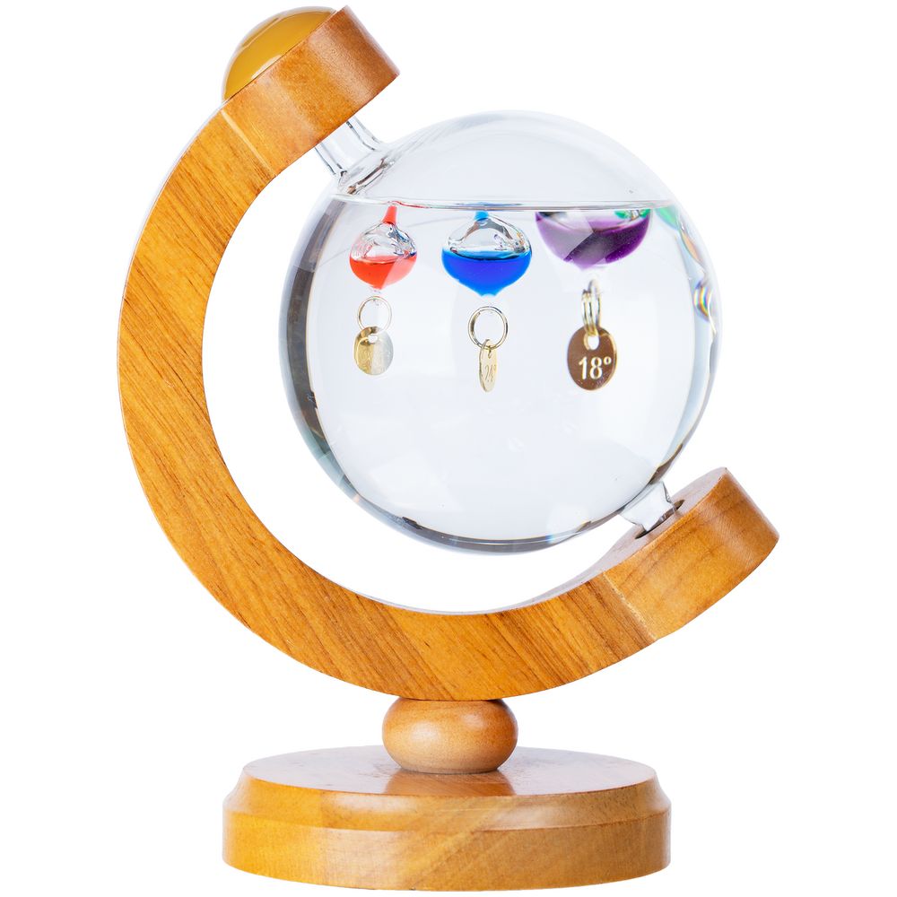 картинка Термометр-шар «Галилео» в деревянном корпусе от магазина