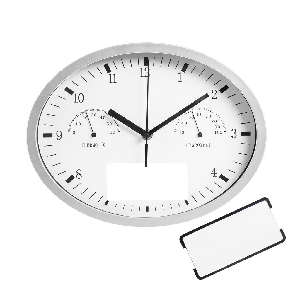 картинка Часы настенные Insert3 с термометром и гигрометром, белые от магазина