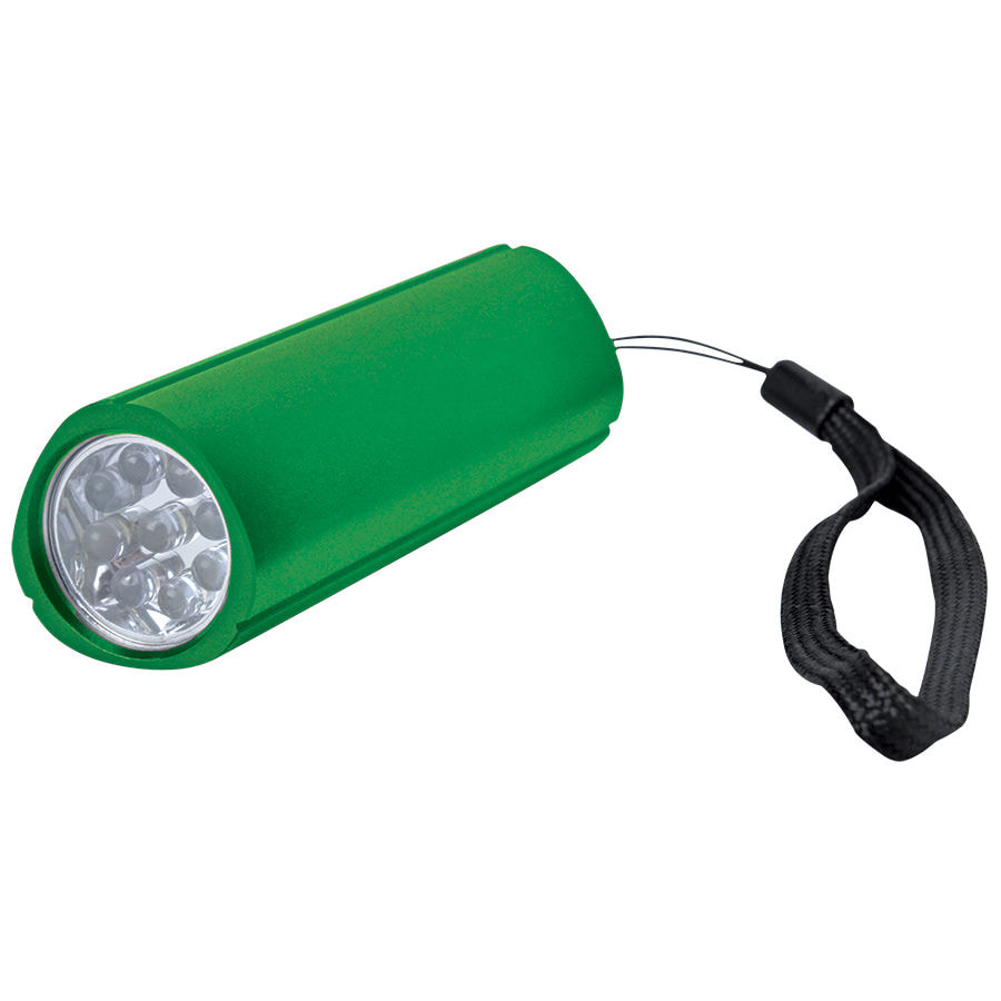 картинка Фонарь треугольный (9 LED); зеленый; 9,7х3 см; металл; лазерная гравировка от магазина