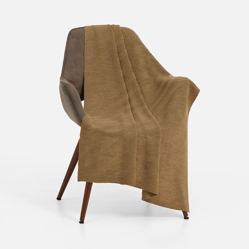 картинка Плед Locus Solus, коричнево-бежевый меланж от магазина