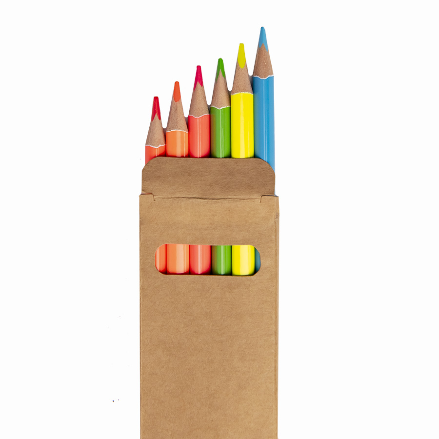 картинка Набор цветных карандашей NEON, 6 цветов, дерево, картон от магазина
