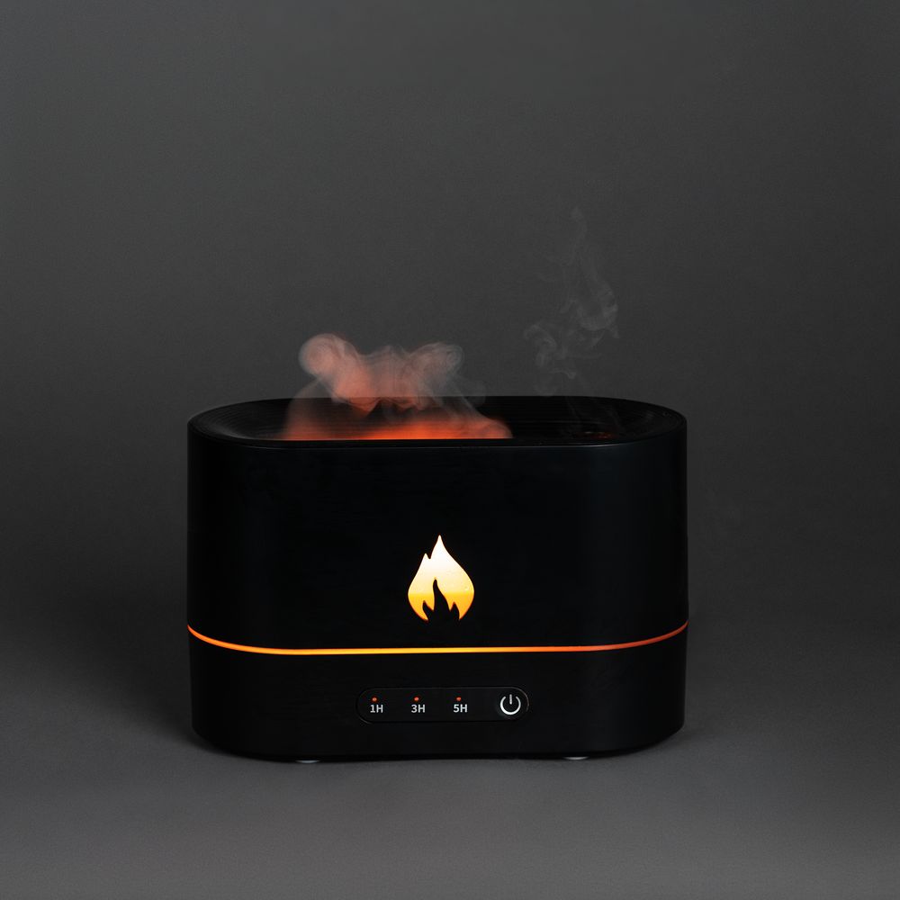 картинка Увлажнитель-ароматизатор с имитацией пламени Fuego, черный от магазина