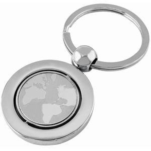 картинка Брелок "Земной шар"; серебристый; 7х3,4х0,4 см; металл; лазерная гравировка от магазина