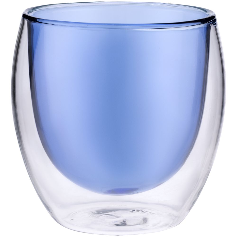 картинка Стакан с двойными стенками Glass Bubble, синий от магазина