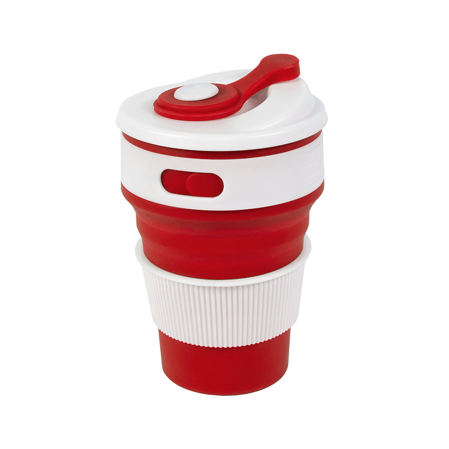 картинка Стакан складной BUTTON;  350 мл, силикон, красный от магазина