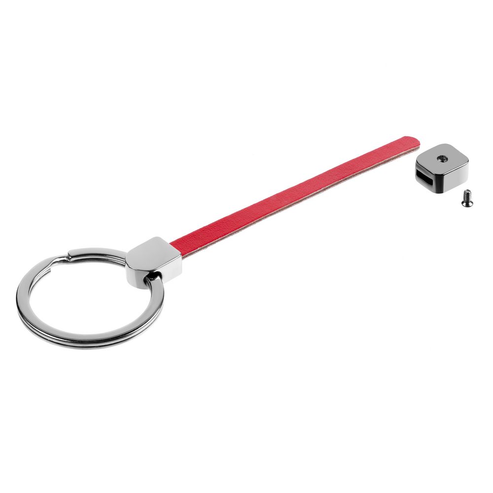 картинка Элемент брелка-конструктора «Хлястик с кольцом и зажимом», красный от магазина