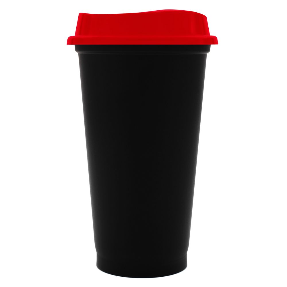 картинка Стакан с крышкой Color Cap Black, черный с красным от магазина