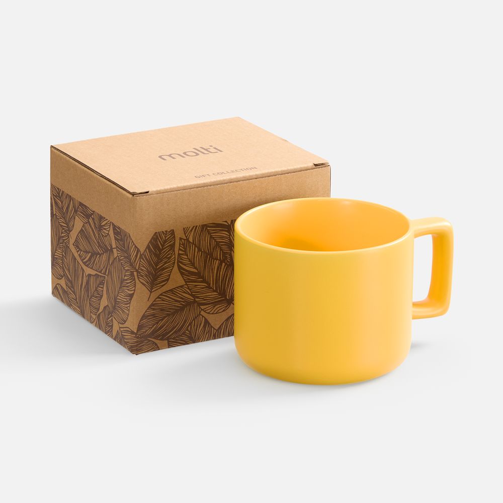 картинка Чашка Jumbo в коробке матовая, желтая от магазина