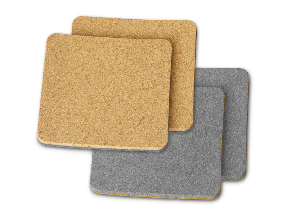 картинка Набор костеров из пробки с фетром Grit от магазина