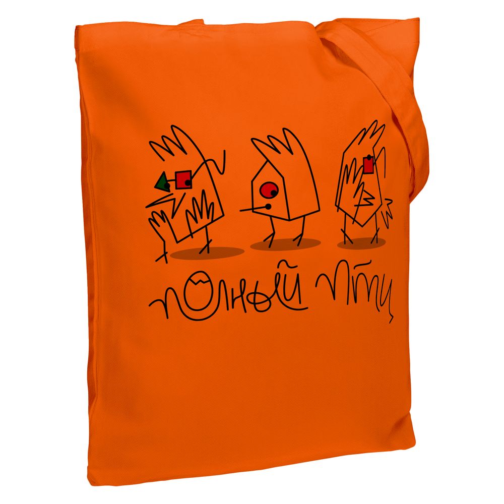 картинка Холщовая сумка «Полный птц», оранжевая от магазина