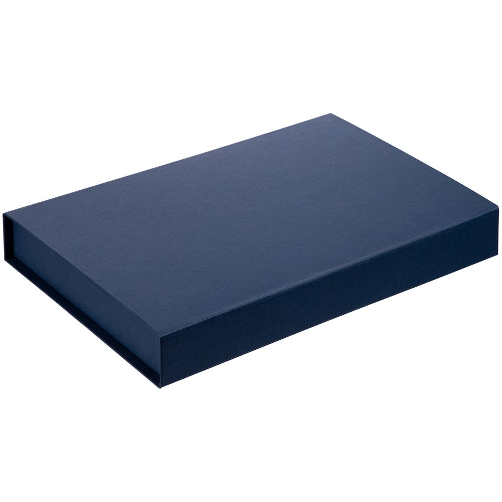 картинка Коробка Silk с ложементом под ежедневник 13x21 см и ручку, синяя от магазина