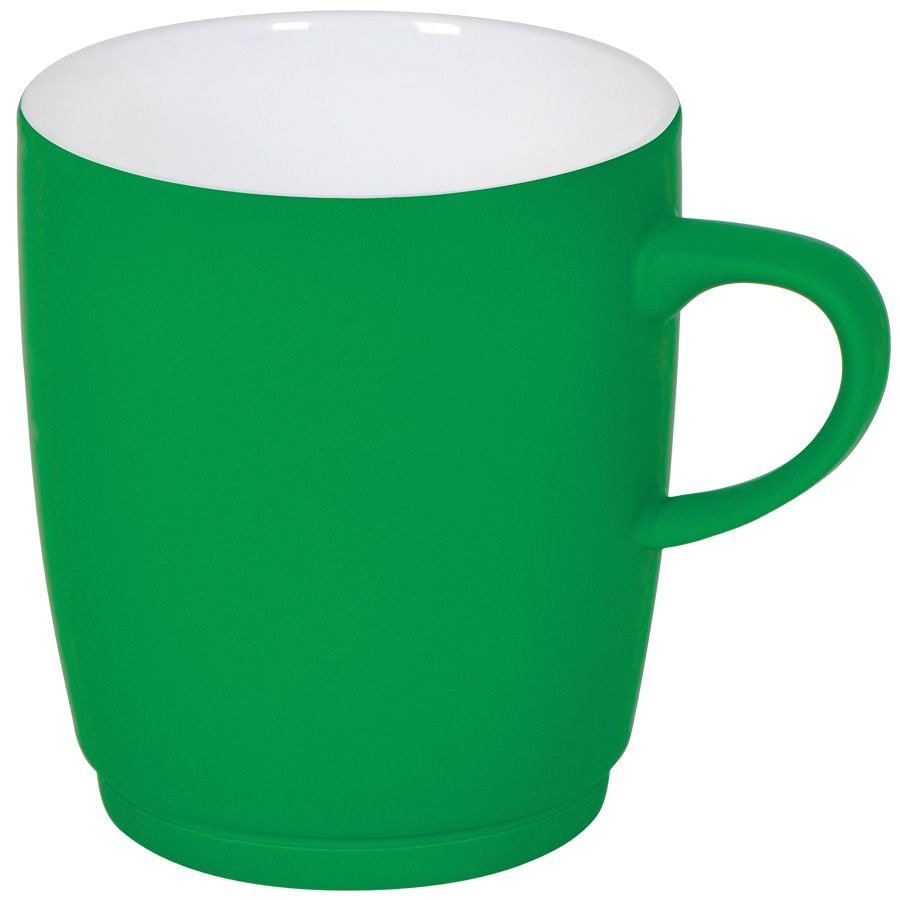 картинка Кружка "Soft" с прорезиненным покрытием, зеленая, 350 мл, фарфор от магазина