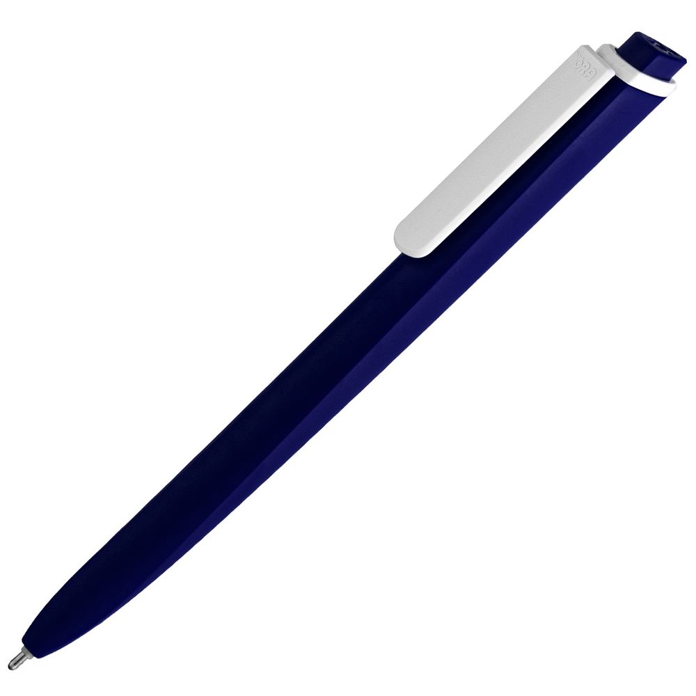 картинка Ручка шариковая Pigra P02 Mat, темно-синяя с белым от магазина