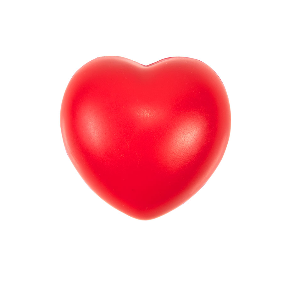 картинка Антистресс "Сердце"; красный; 7,6х7х5,4 см; вспененный каучук; от магазина