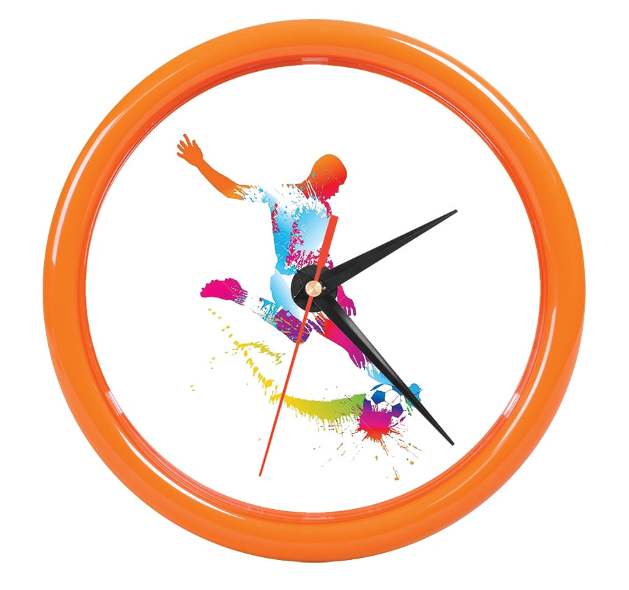 картинка Часы настенные "PRINT" разборные ;  оранжевый, D24,5 см; пластик от магазина