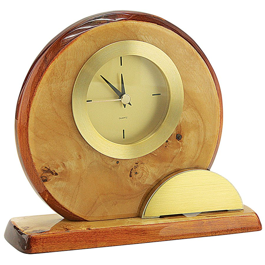 картинка Часы настольные "Карельская береза"; 16,5х5х14,2 см; металл, дерево; шильд от магазина