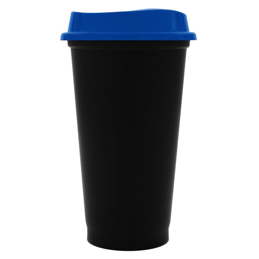 картинка Стакан с крышкой Color Cap Black, черный с синим от магазина