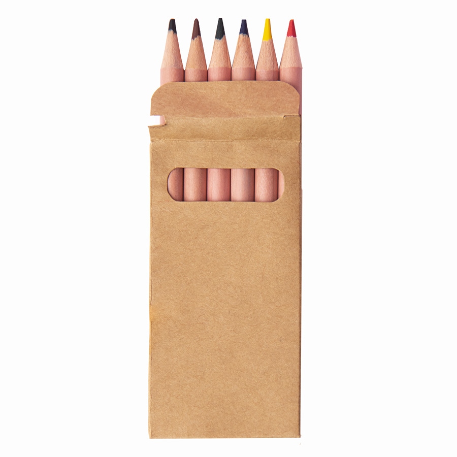 картинка Набор цветных карандашей мини TINY,6 цветов, дерево, картон от магазина
