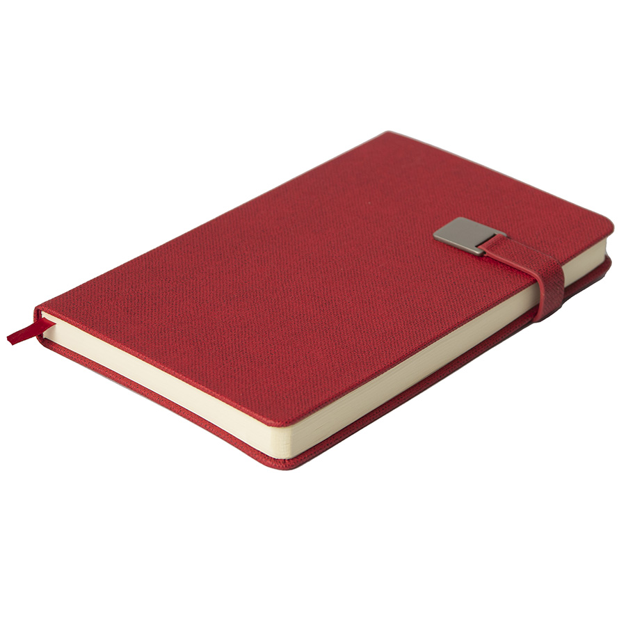 картинка Ежедневник недатированный Linnie, А5, красный, кремовый блок от магазина
