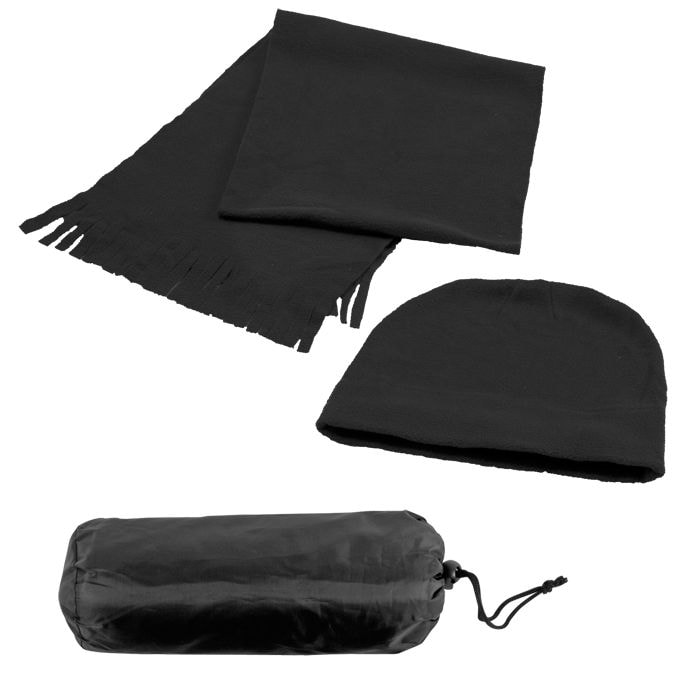 картинка Флисовый набор "Winter" шапка и шарф в чехле, черный, 180 гр/м2 от магазина
