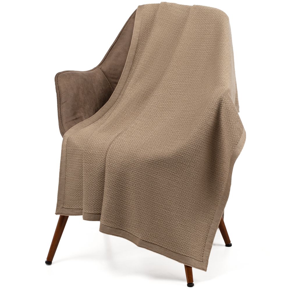 картинка Плед Ornato, бежевый (миндальный меланж) от магазина