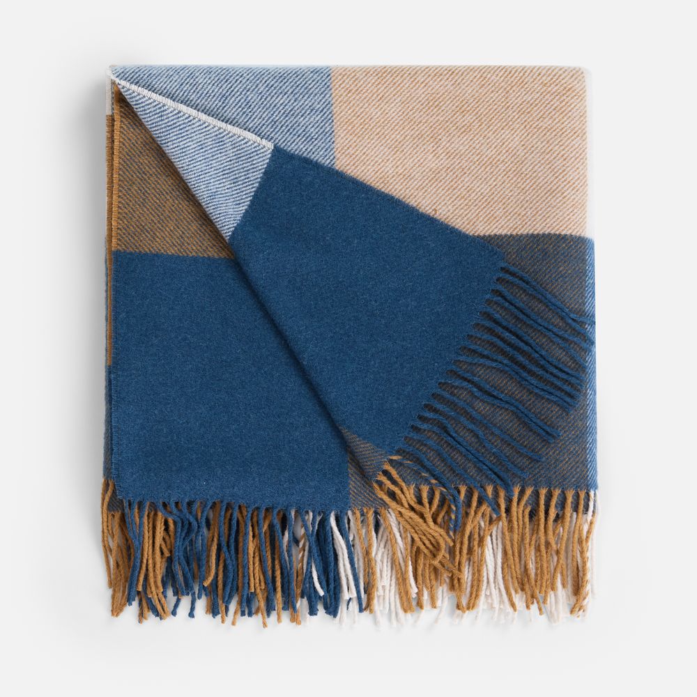 картинка Плед Fleco, синий с коричневым от магазина