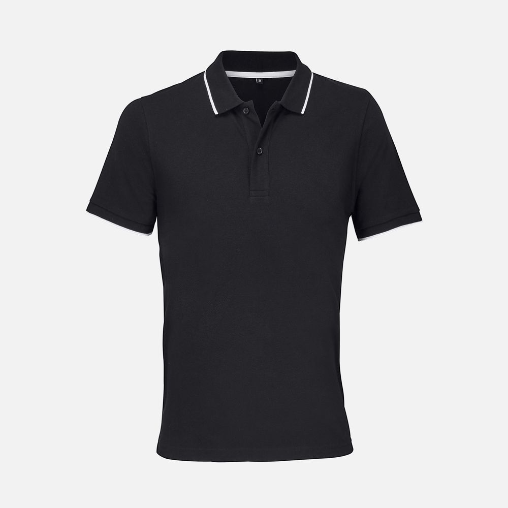 картинка Рубашка поло унисекс Palermo, черная с белым от магазина