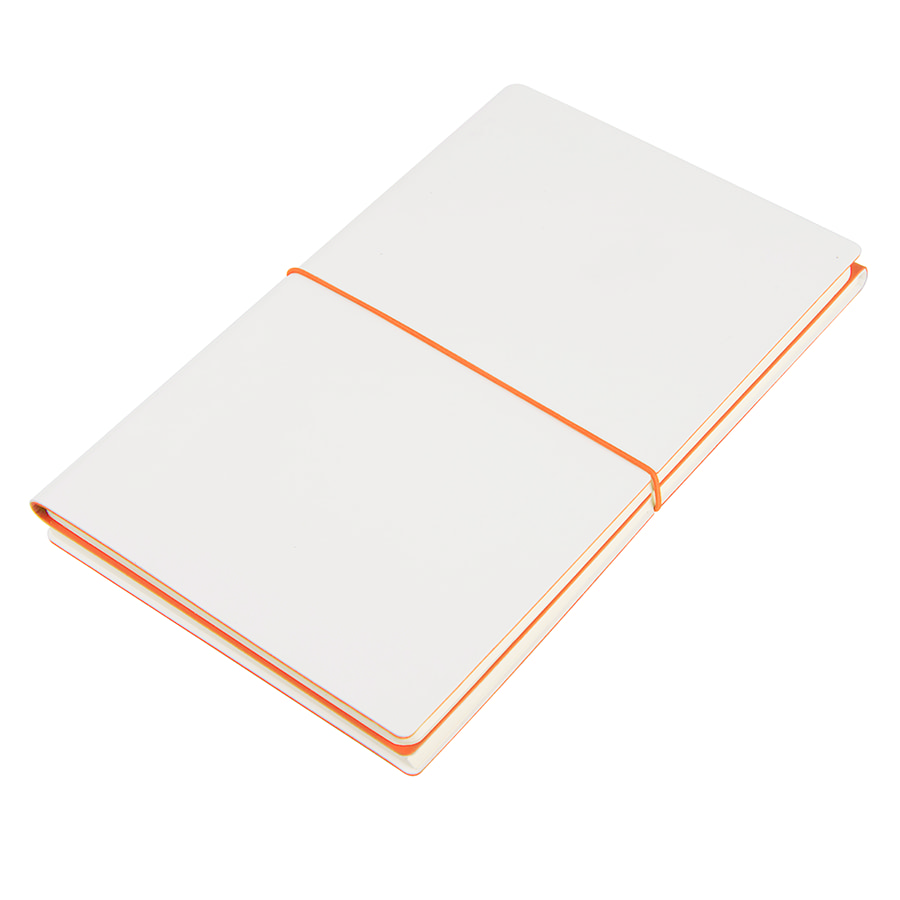 картинка Бизнес-блокнот "Combi", 130*210 мм, бело-оранжевый, кремовый форзац, гибкая обложка, в клетку/нелин от магазина