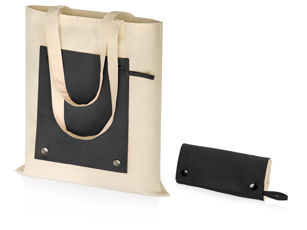 картинка Складная хлопковая сумка для шопинга Gross с карманом, 180 г/м2 от магазина