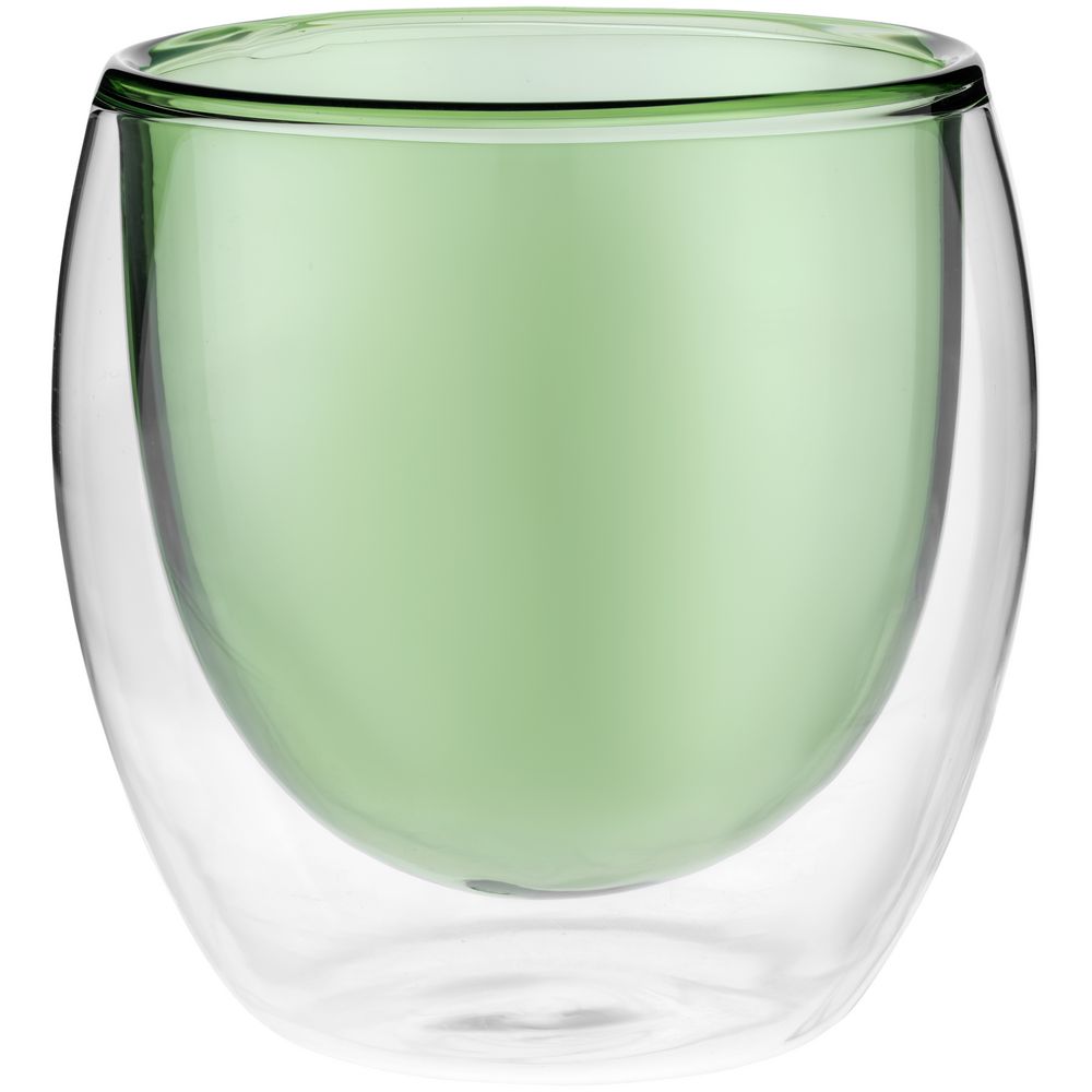 картинка Стакан с двойными стенками Glass Bubble, зеленый от магазина