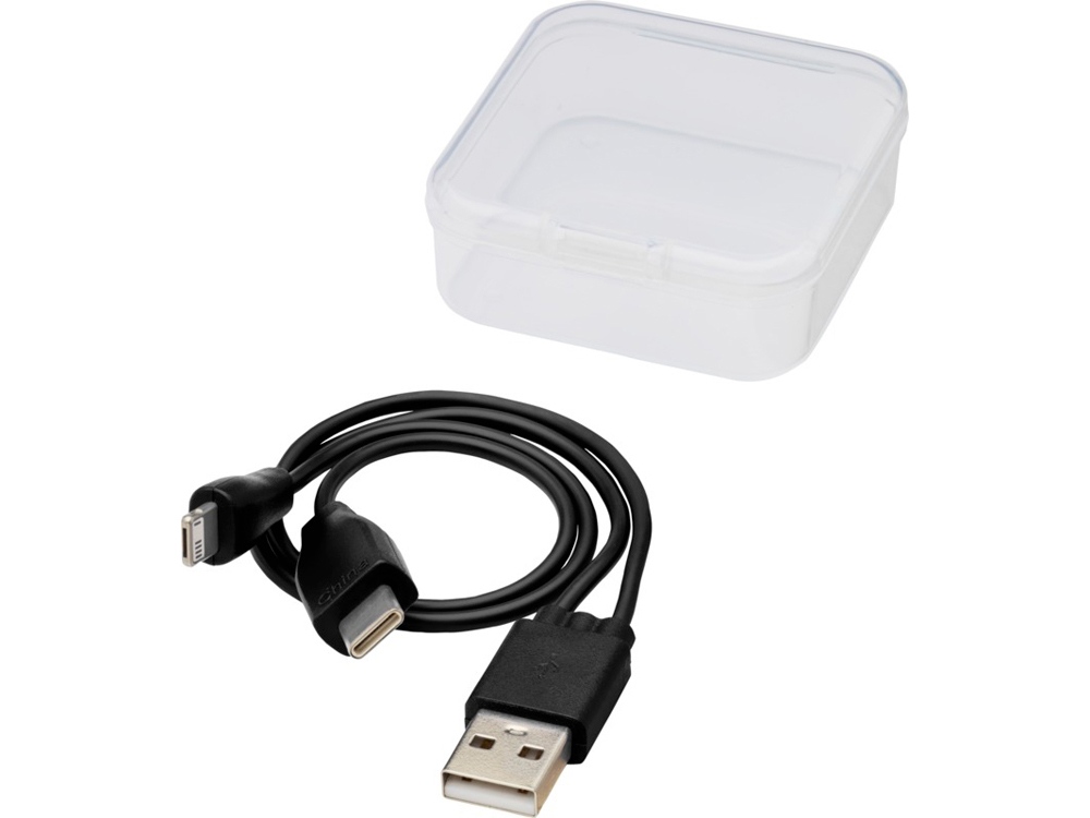 картинка Двусторонний кабель для зарядки Ario 3-в-1 в тканевой оплетке от магазина