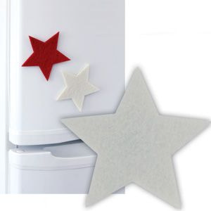 картинка Магнит "Звезда"; белый; 7,5х7,5х0,2см; фетр; шелкография от магазина