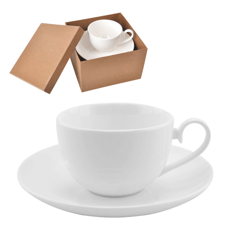картинка Чайная пара "Классика" в подарочной упаковке; 16,5х16,5х11см,190мл; фарфор; деколь от магазина