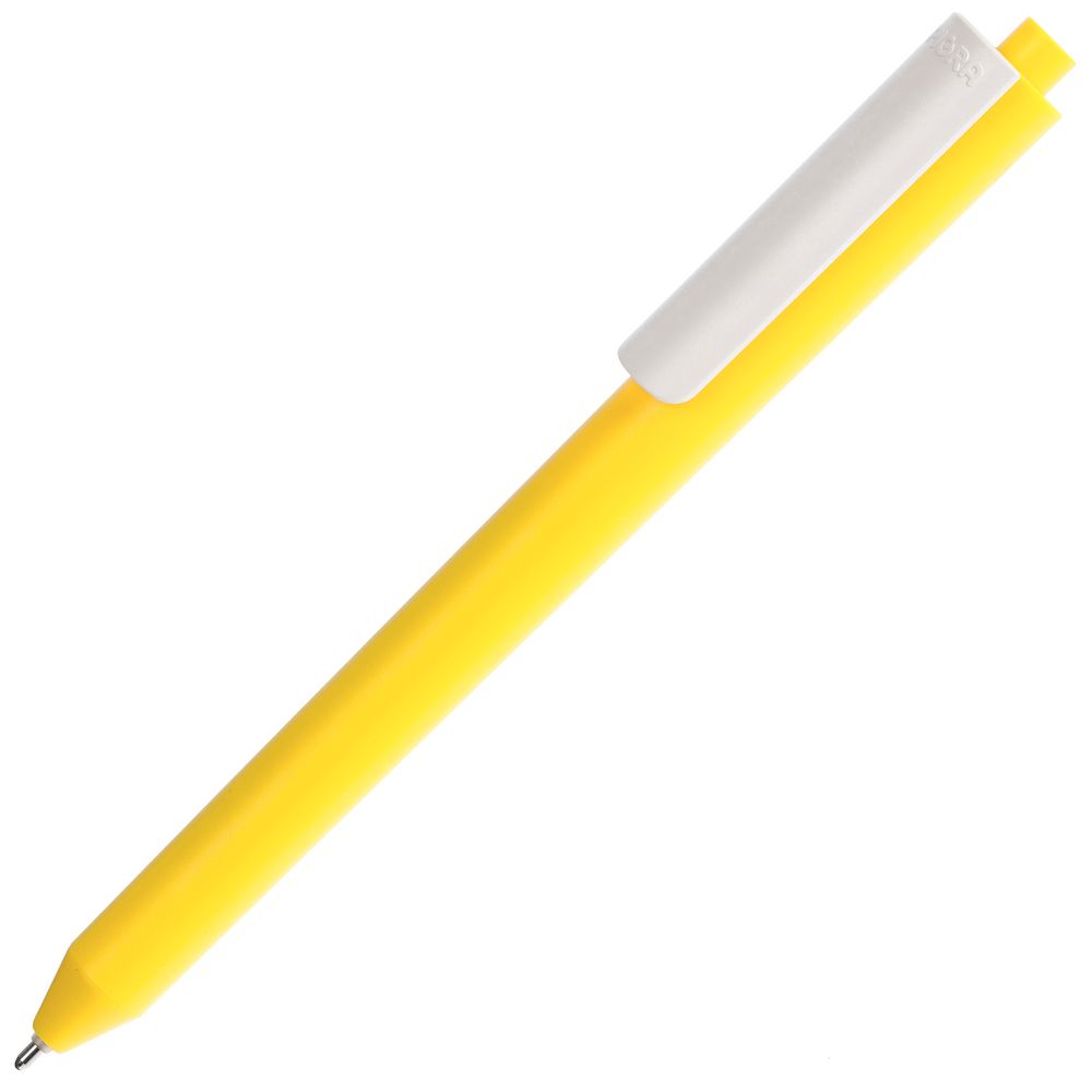 картинка Ручка шариковая Pigra P03 Mat, желтая с белым от магазина