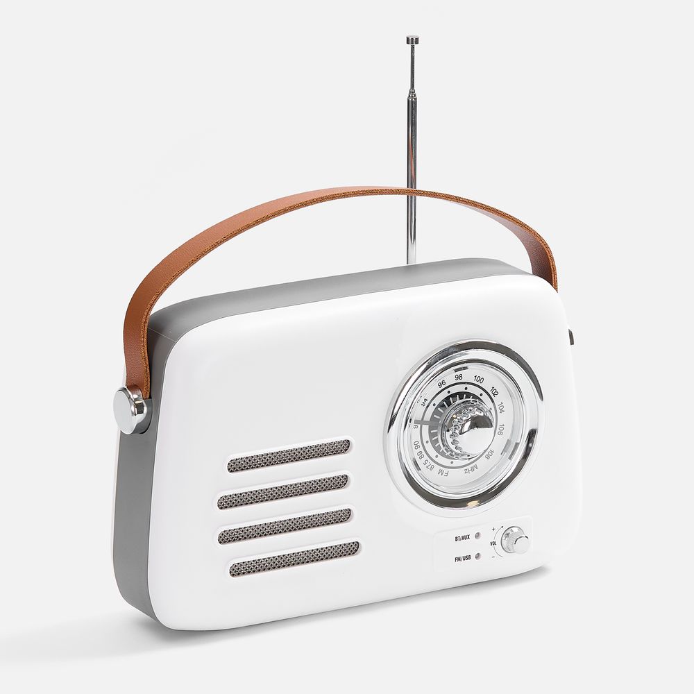 картинка Bluetooth-колонка с радио Retronica, белая от магазина